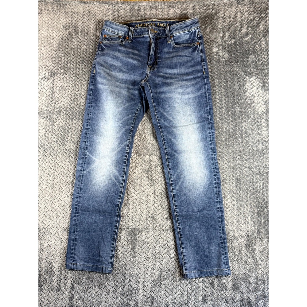American Eagle Outfitters Flex Straight Leg Jeans Men 30x34 Blue Cotton Mid Rise